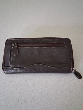 Tignanello Brown Genuine Leather Zip-Around Wallet